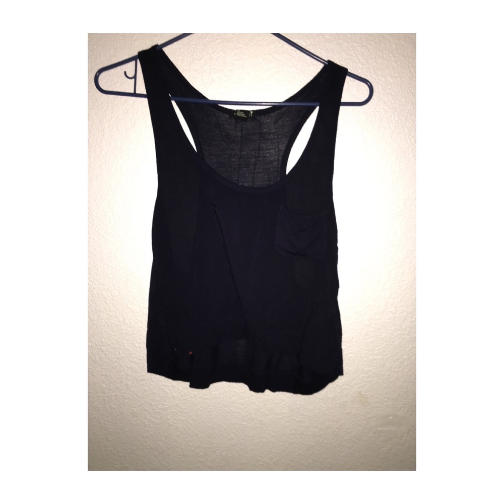 Navy Blue Crop Top